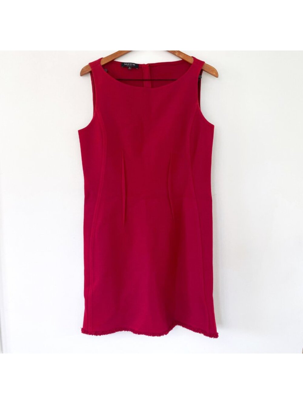 Lafayette 148 New York Red Wool Sheath Dress, Size 8